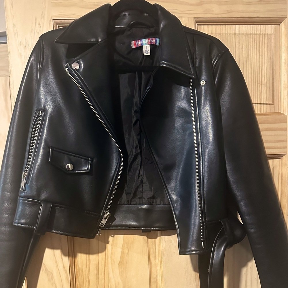 Urban Outfitters Faux Leather Belted Jacket - Size Small